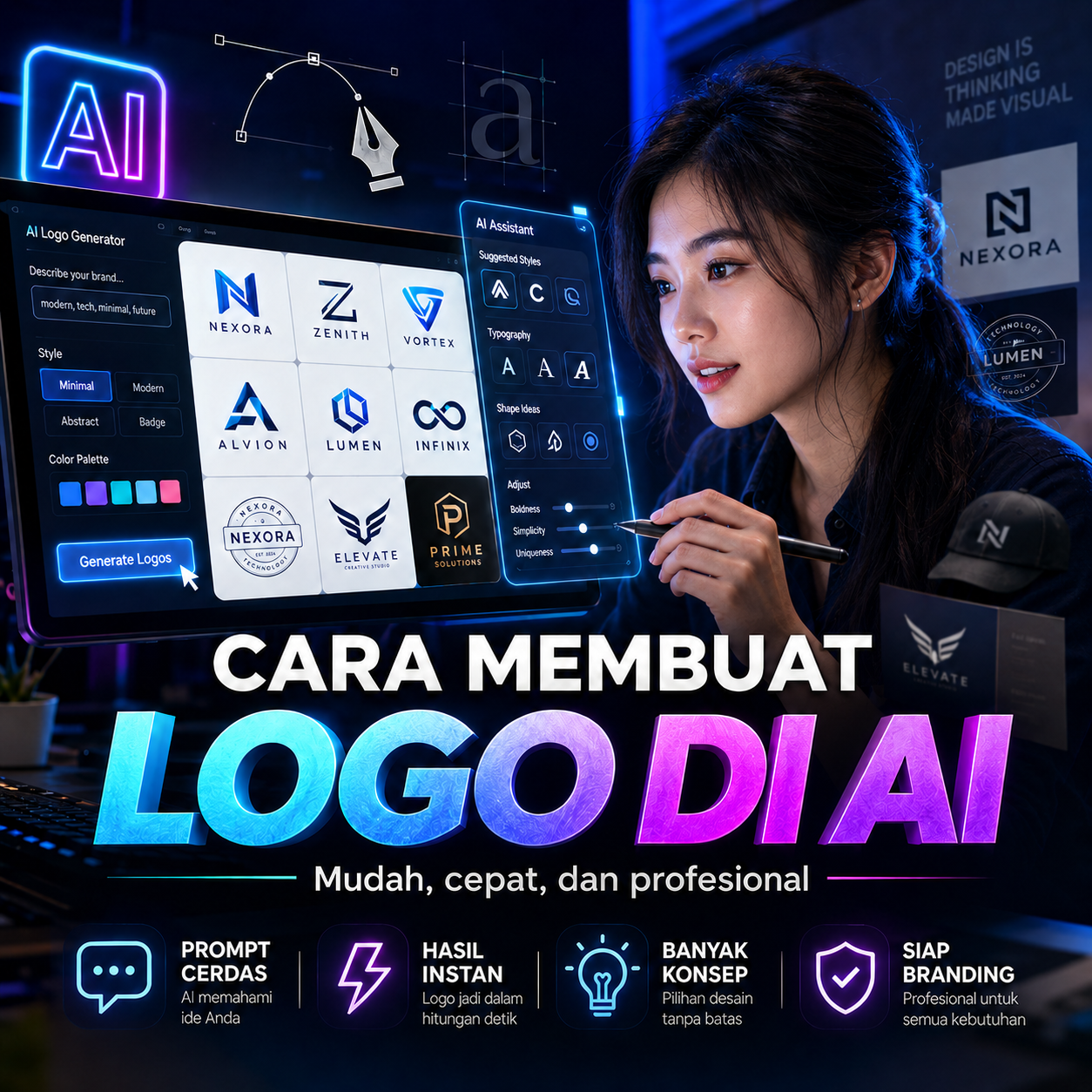 Cara Membuat Logo di AI, Panduan Praktis Tanpa Perlu Keterampilan Mendesain