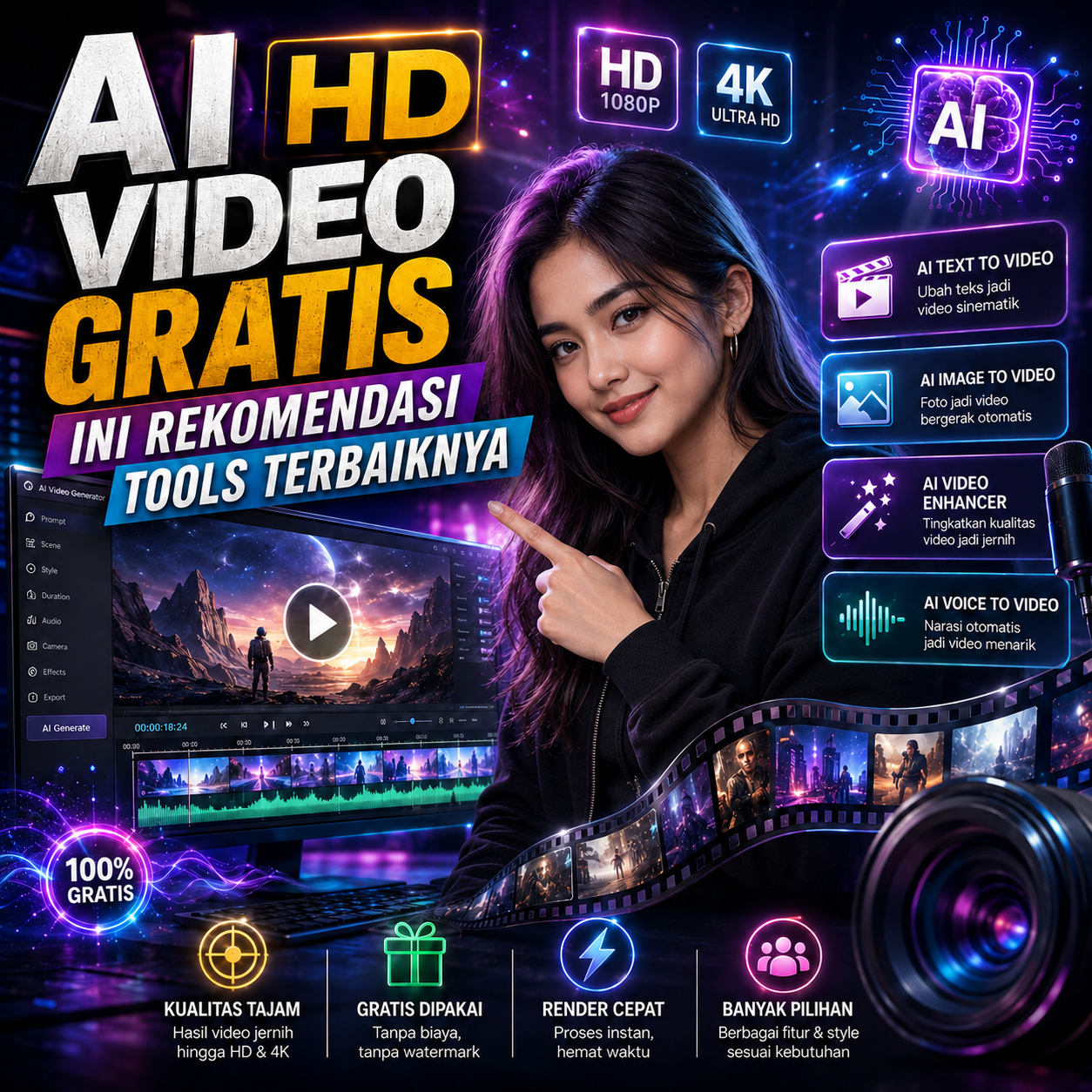 AI HD Video Gratis, Ini Rekomendasi Tools Terbaik yang Bisa Dicoba